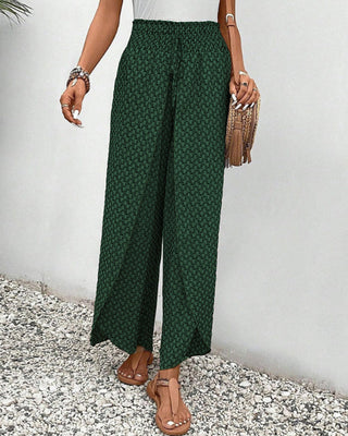 Magdalene - Women's wide-leg trousers - Geometric print trousers