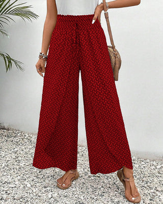 Magdalene - Women's wide-leg trousers - Geometric print trousers