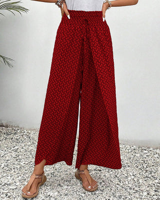 Magdalene - Women's wide-leg trousers - Geometric print trousers