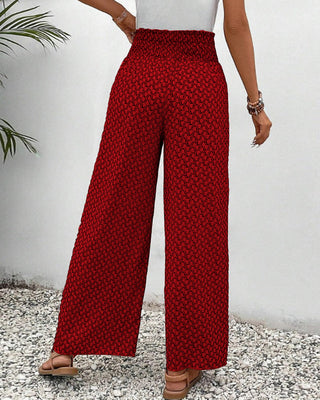 Magdalene - Women's wide-leg trousers - Geometric print trousers