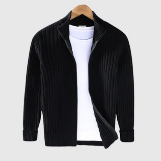 Jericho - Ribbed cardigan - Turtleneck style