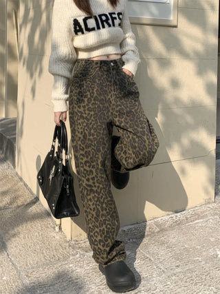 Primrose - Leopard print trousers - Wide leg cut