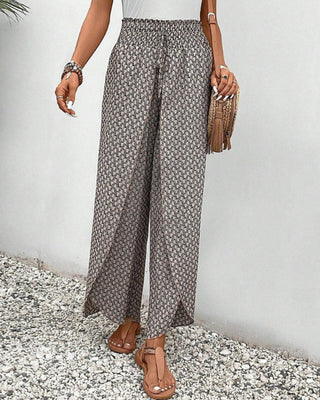 Magdalene - Women's wide-leg trousers - Geometric print trousers