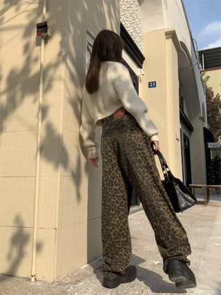 Primrose - Leopard print trousers - Wide leg cut