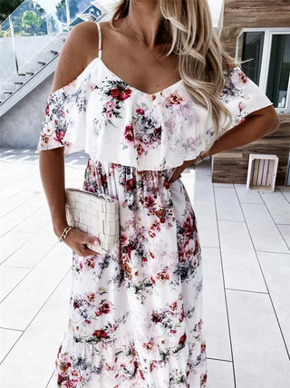 Ute - Maxi Dress - Floral Off-Shoulder