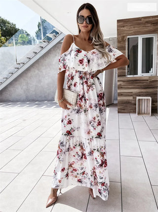 Ute - Maxi Dress - Floral Off-Shoulder