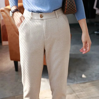 Halley - Formal tweed trousers - High waisted style