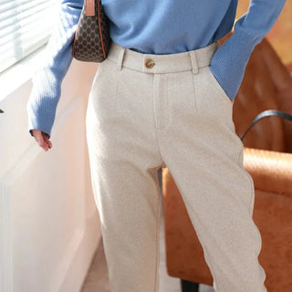 Halley - Formal tweed trousers - High waisted style