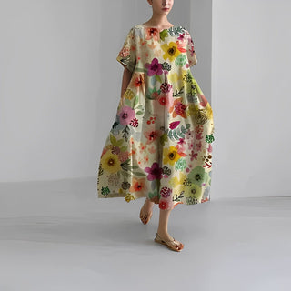 Rosa - Boho floral dress - Wide dress