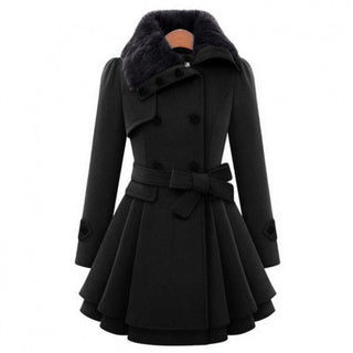 Emma - Coat with Fur Collar - Elegant