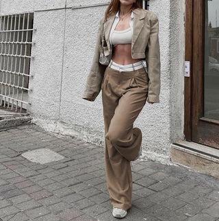 Olga - High waisted trousers - Straight wide leg cut