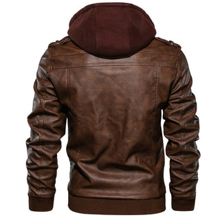 Zander - Leather Hoodie - Warm & Stylish Biker Jacket