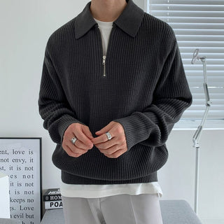 Tobias - Knitted Jumper - Zip collar