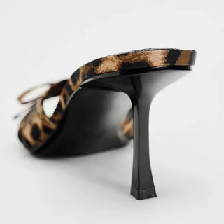 Alena - Heeled satin sandals - Bow detail