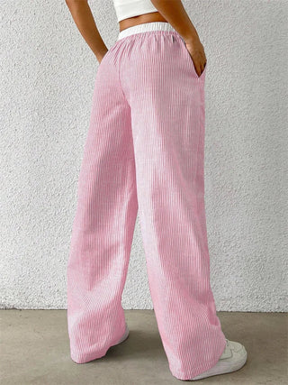 Daphne - Casual wide-leg pants - Striped print