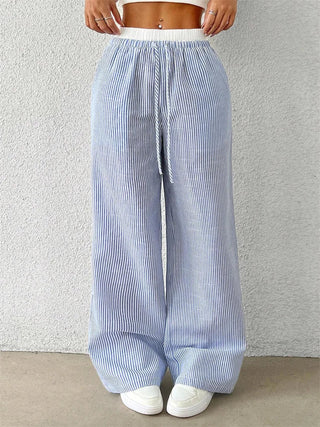 Daphne - Casual wide-leg pants - Striped print