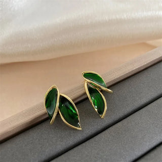 Micara - Emerald Leaf - Earrings