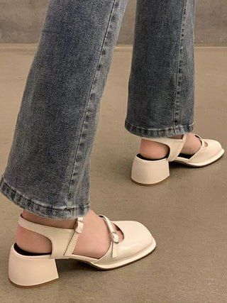 Chesa - Vintage block sandals - Square toe