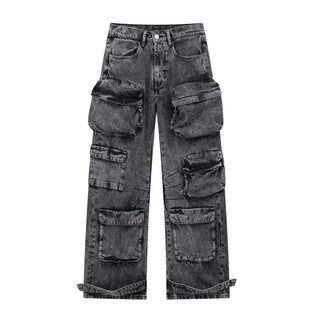 Ines - Wide-leg denim pants - Multi-pocket streetwear style