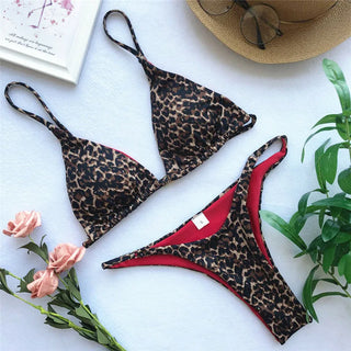 Silje - Bikini set - Padded bra with leopard