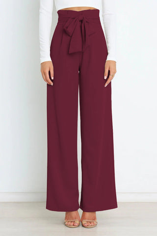 Chantal - Wide-leg trousers - With tie belt