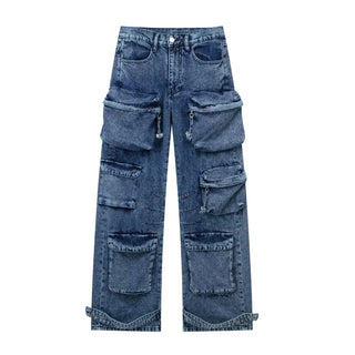 Ines - Wide-leg denim pants - Multi-pocket streetwear style