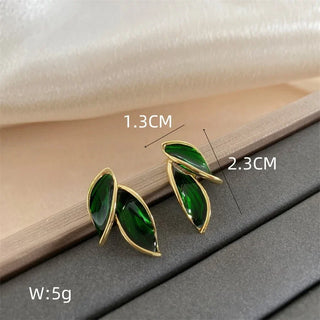 Micara - Emerald Leaf - Earrings