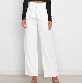 Chantal - Wide-leg trousers - With tie belt