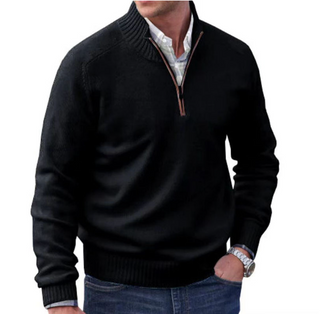 Kasper - Men's Fleece Jumper with quarter zip