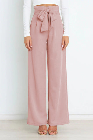 Chantal - Wide-leg trousers - With tie belt