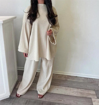 Ingrid - Oversized sweater and pants set - Ribbed style