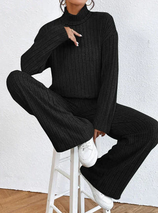 Helene - Knitted Trousers - Turtleneck Jumper