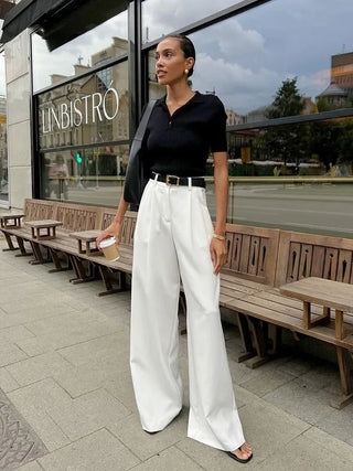 Eunice - Wide-leg trousers - High-waisted style