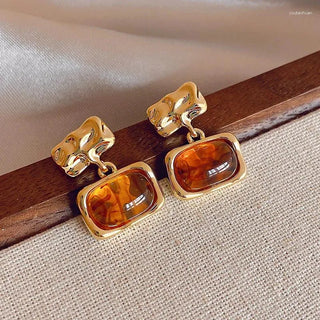 Micara - Amber Block - Earrings