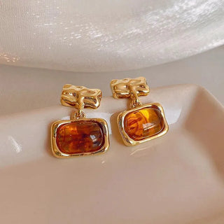 Micara - Amber Block - Earrings