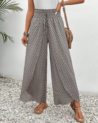 Magdalene - Women's wide-leg trousers - Geometric print trousers