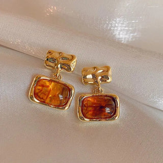 Micara - Amber Block - Earrings