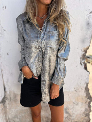 Sofie - Metallic blouse - Glitter blouse