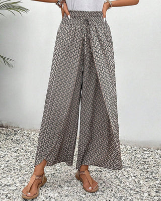 Magdalene - Women's wide-leg trousers - Geometric print trousers