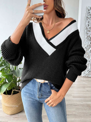 Raquel - Autumn knitted jumper - Drop-shoulder style