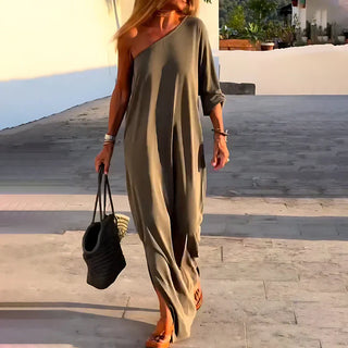 Marit - Diagonal Shoulder Dress - Maxi Chic