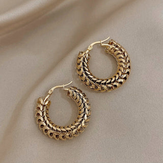 Micara - Golden Twist Hoops - Earrings