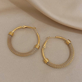 Micara - Gilded Mesh Hoops - Earrings