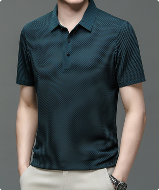 Morten - Men's mesh polo shirt - Casual elegance