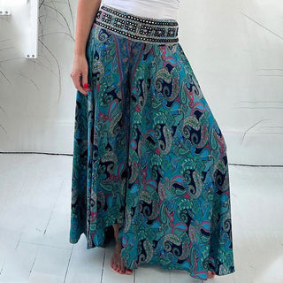 Tabea - Ethnic Paisley Print Maxi Trousers - Bohemian